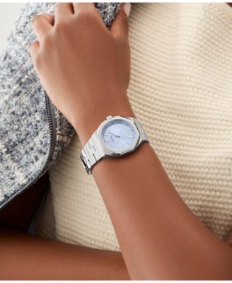 Women's Analog Silver-Tone Stainless Steel Watch, 34mm