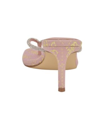 Women's Mayan Rhinestone Thong Kitten Heel Sandals