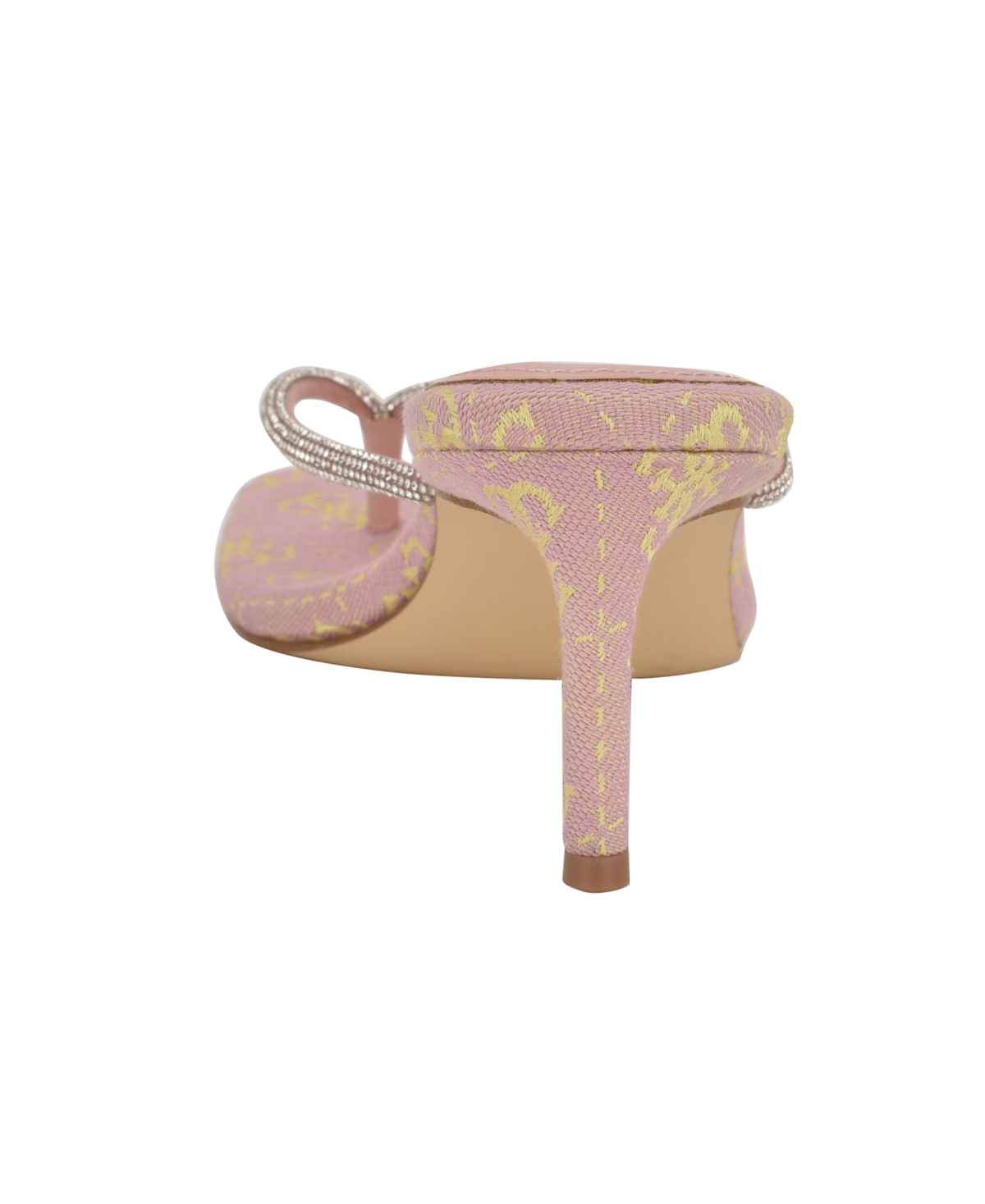 Shop Guess Women's Mayan Rhinestone Thong Kitten Heel Sandals In Light Pink
