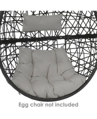 Outdoor Replacement Caroline Hanging Egg Chair Cushion and Headrest Pillow Set - Gray - 2pc