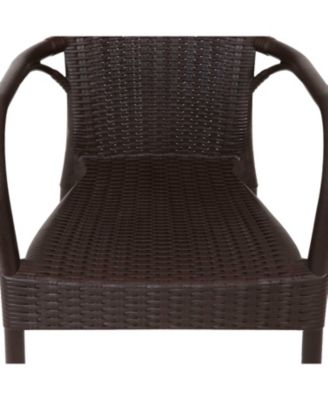 Faux Wood Design Plastic All-Weather Commercial-Grade Segesta Indoor/Outdoor Patio Dining Chair