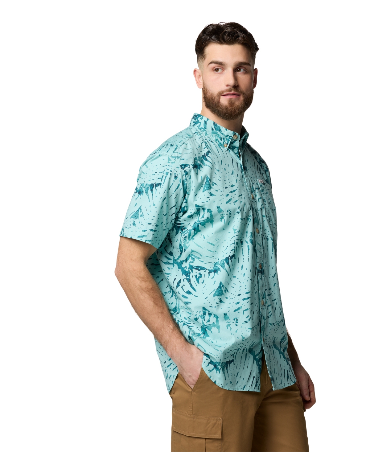 COLUMBIA MEN'S RAPID RIVERS PRINTED SHORT SLEEVE SHIRT 