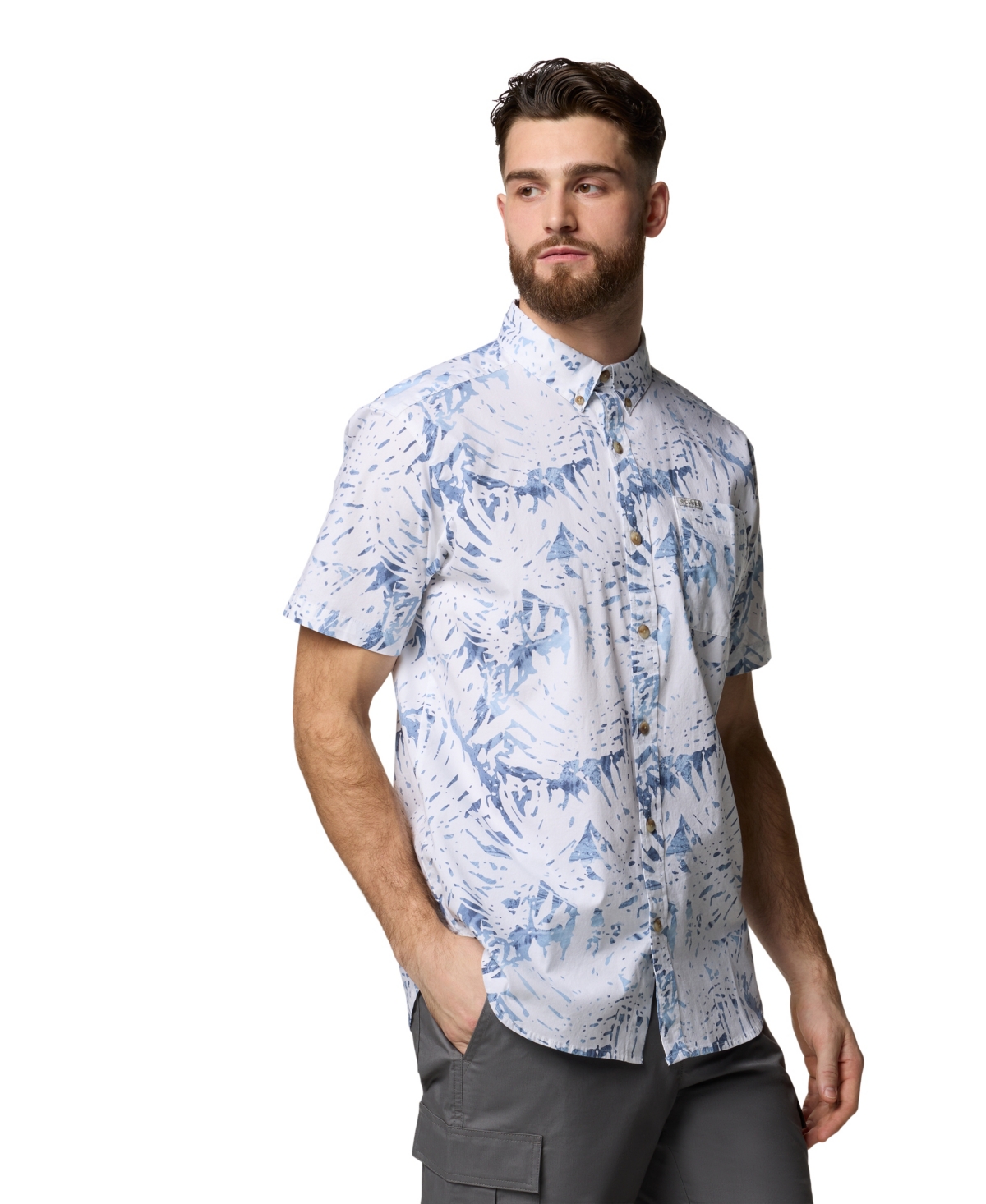 COLUMBIA MEN'S RAPID RIVERS PRINTED SHORT SLEEVE SHIRT 