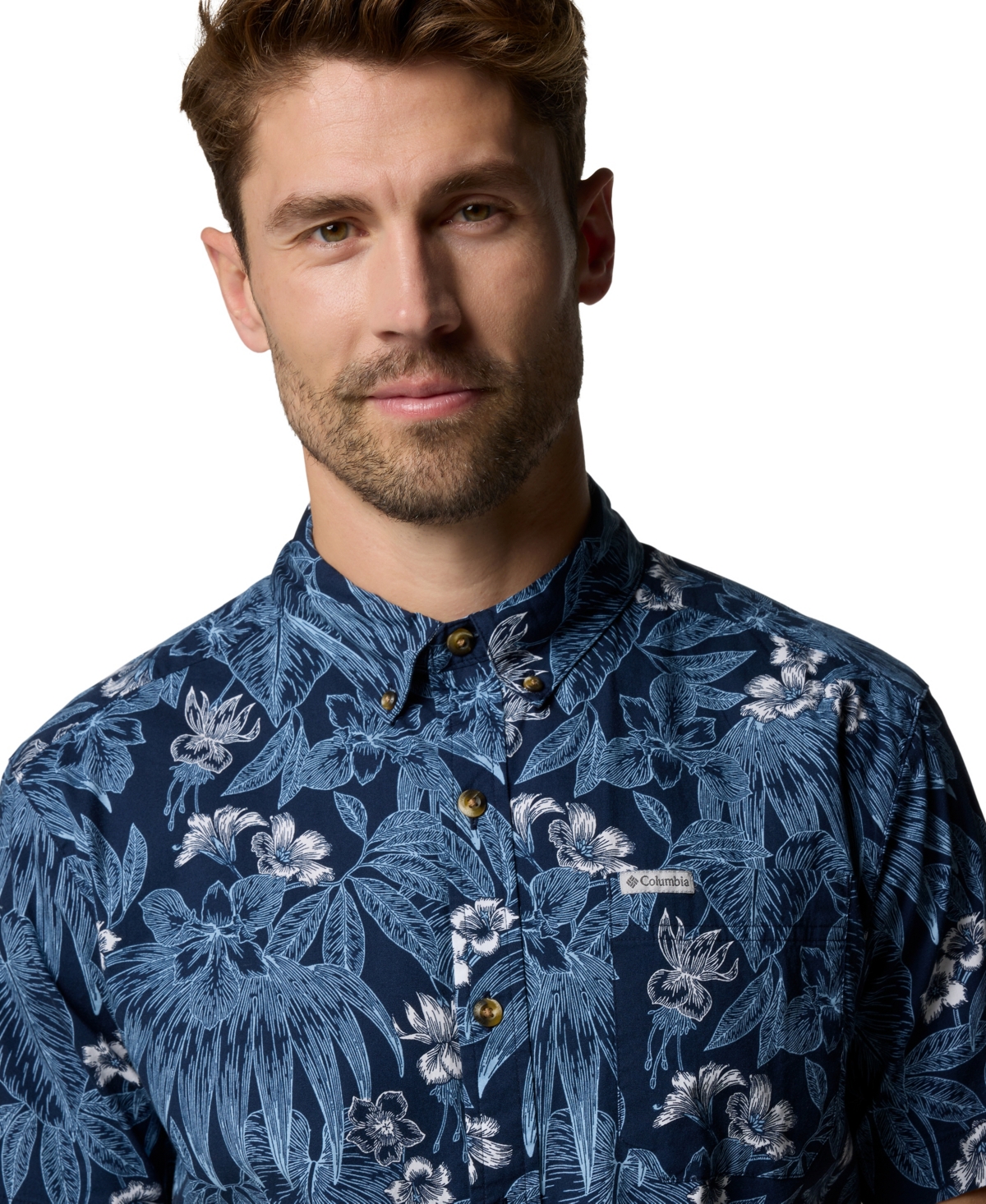COLUMBIA MEN'S RAPID RIVERS PRINTED SHORT SLEEVE SHIRT 