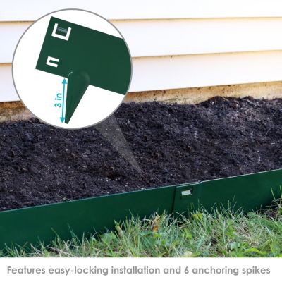 Outdoor Lawn and Garden Heavy-Duty Steel Metal Flexible Landscape Edging Borders - 16' - 5pk