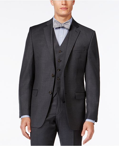 Lauren Ralph Lauren Solid Charcoal Big and Tall ClassicFit Suit