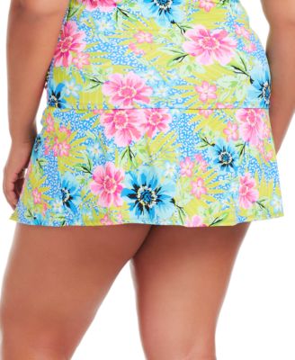 Plus Size Lets Get Away High-Waist Skirted Bottom