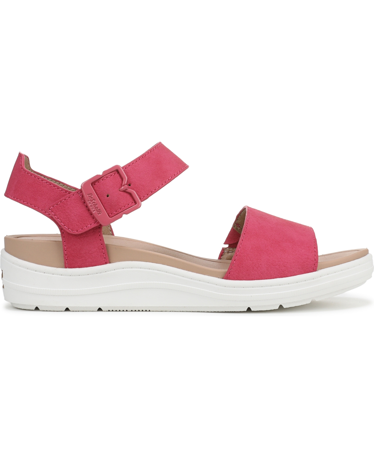 Shop Dr. Scholl's Women's Time Off Sky Sport Wedge Sandals In Pink Punch Faux Leather