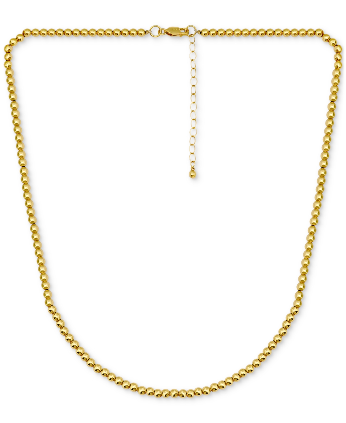 Giani Bernini Polished Bead Link Chain Necklace 16" + 2" Extender, 18k Gold-plated Sterling Silver Exclusively At In Gold Over Silver