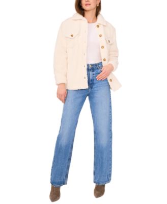 1.STATE - Women's Faux-Shearling Button-Front Jacket