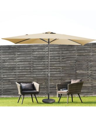 10 ft. x 6.5 ft. Rectangular Lighted Market Umbrella with Waterproof and UV Resistant in Red