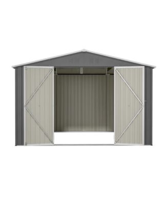 10x10 Metal Storage Shed with Enhanced Frame and Doors