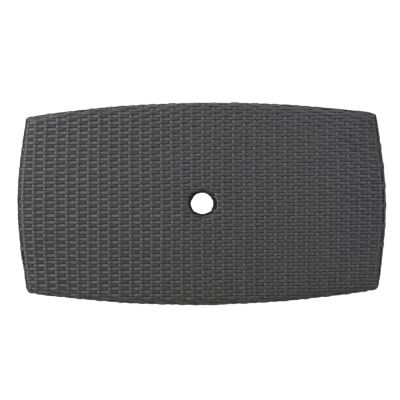 Streamdale All-in-One Outdoor Side Table with Umbrella Hole and Storage Shelf