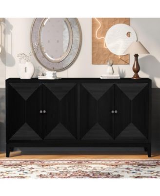 Streamdale Sleek Storage Cabinet Sideboard Buffet with Vertical Line Design,Suitable for Study,Entrance and Living Room