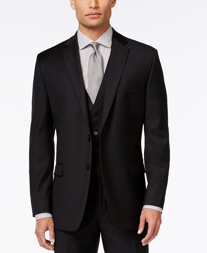 Calvin Klein Black Solid Big and Tall Modern Fit Jacket - Macy's