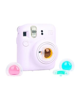 Instax Mini 12 Instant Film Camera, Clay White Bundle with Instax Mini Custom Case, Accessory Kit and Daylight Film