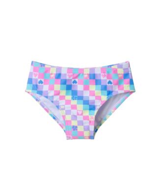 Toddler/Child Girls Checkered Icon Print Long Sleeve Rash Guard Set