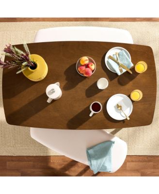 3-Piece Mid-Century Modern Upholstered Wooden Dining Set w/ 2 Bench Seats - Walnut/Cream