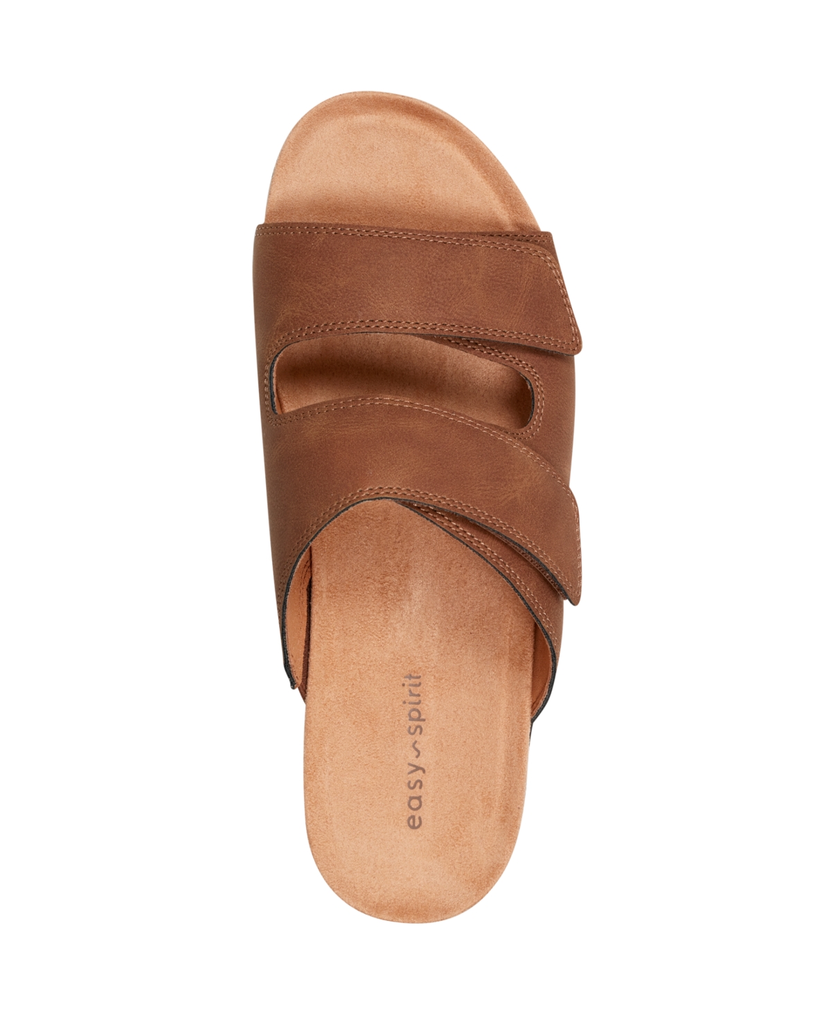 Shop Easy Spirit Women's Bowen Double Band Low Wedge Sandals In Dark Cognac