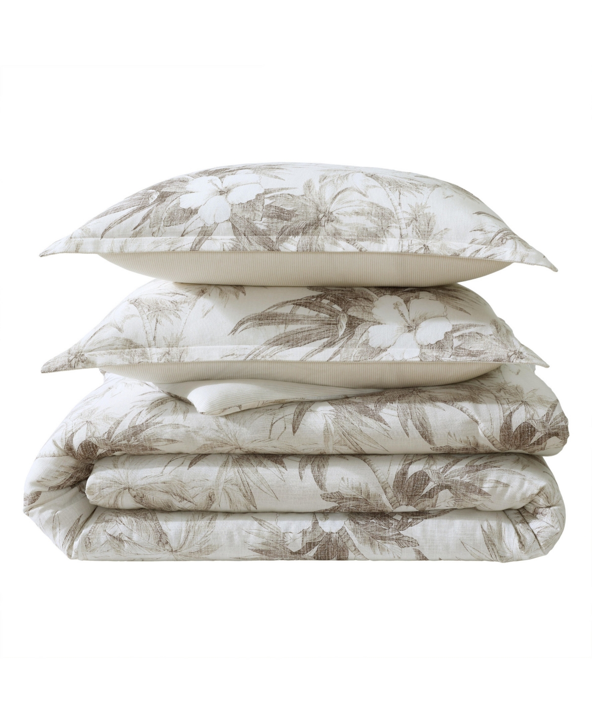 Tommy Bahama Home Tommy Bahama Beachway Blooms Reversible 3-pc. Comforter Set, King In Beige