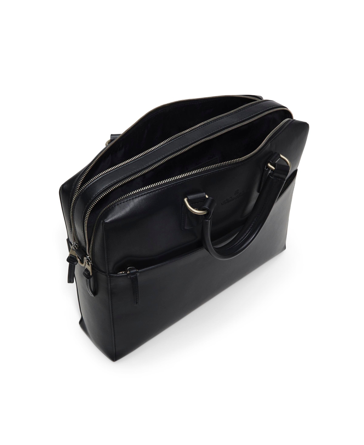 Brooks Brothers Santa Fe Zipper Briefcase In Black