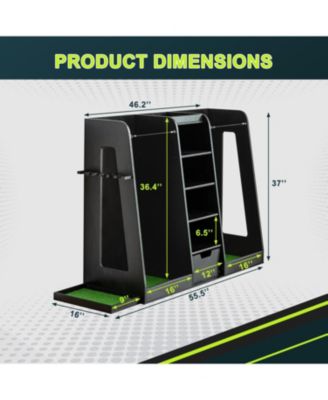 Streamdale 55" Wooden Golf Bag Organizer with Storage Drawers and Club Holders