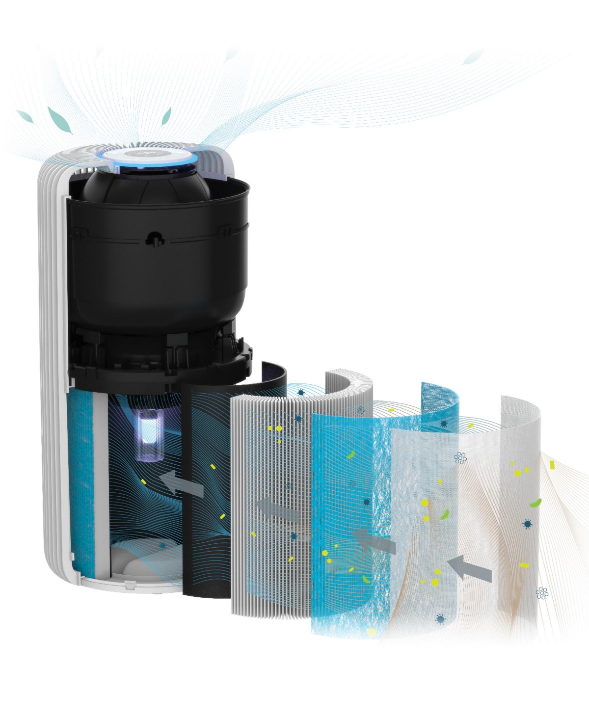 Pure Enrichment Purezone Turbo True Hepa Air Filter In Blue