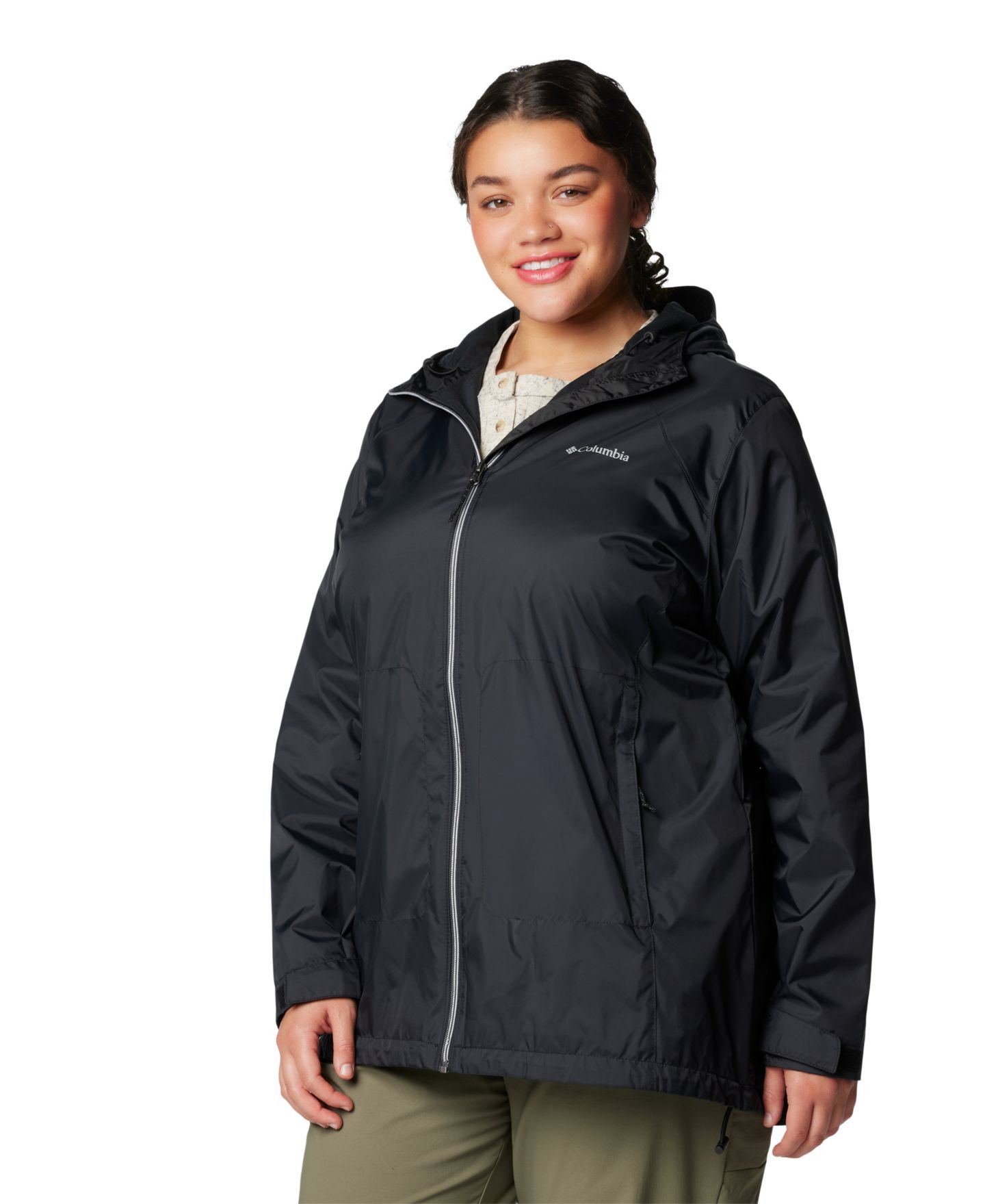 Женская куртка Columbia Plus Size Switchback Lined Long Zipper, цвет: Чёрный — фото 3