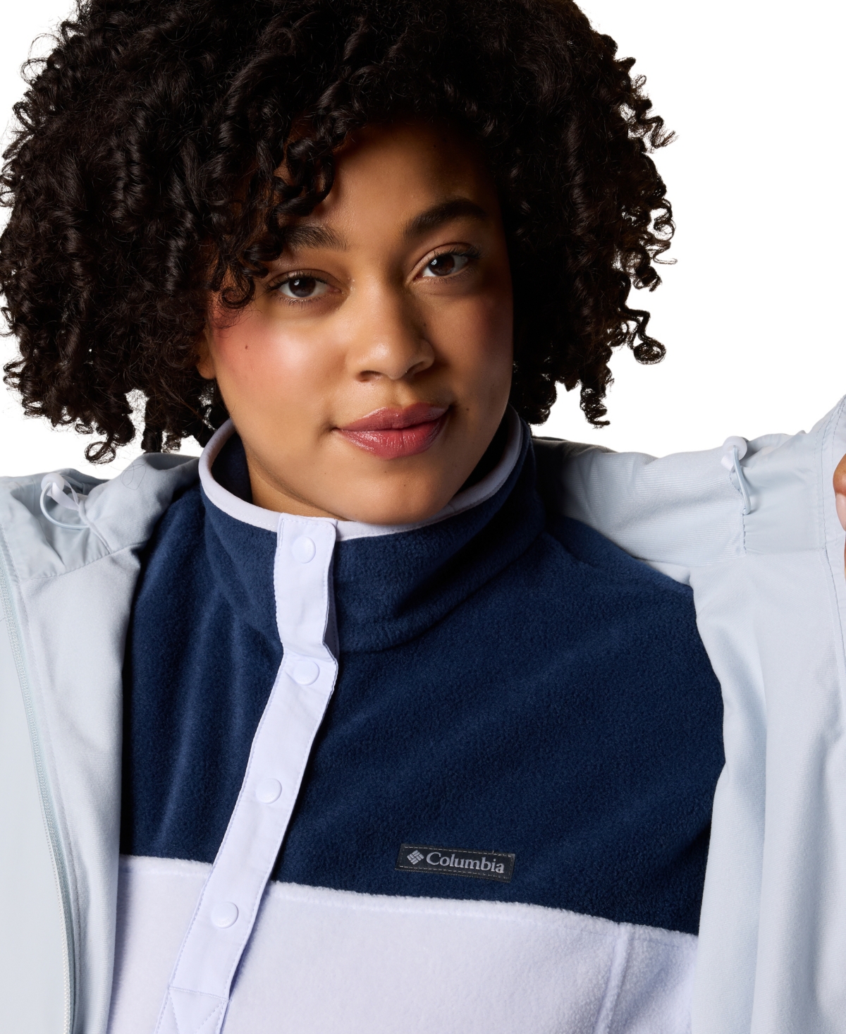 Columbia Plus Size Switchback Lined Long Zipper Jacket In Cirrus Gray