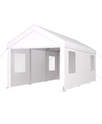 10' x 20' Portable Carport Garage with Roll-up Doors and Ventilated Windows