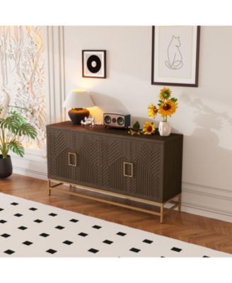 Retro Sideboard with Adjustable Shelves and Metal Accents