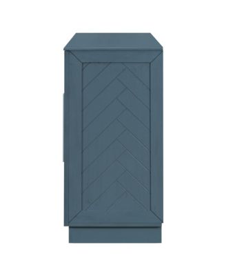 Streamdale  Furniture Antique Sideboard with Adjustable Shelves and Silver Handles