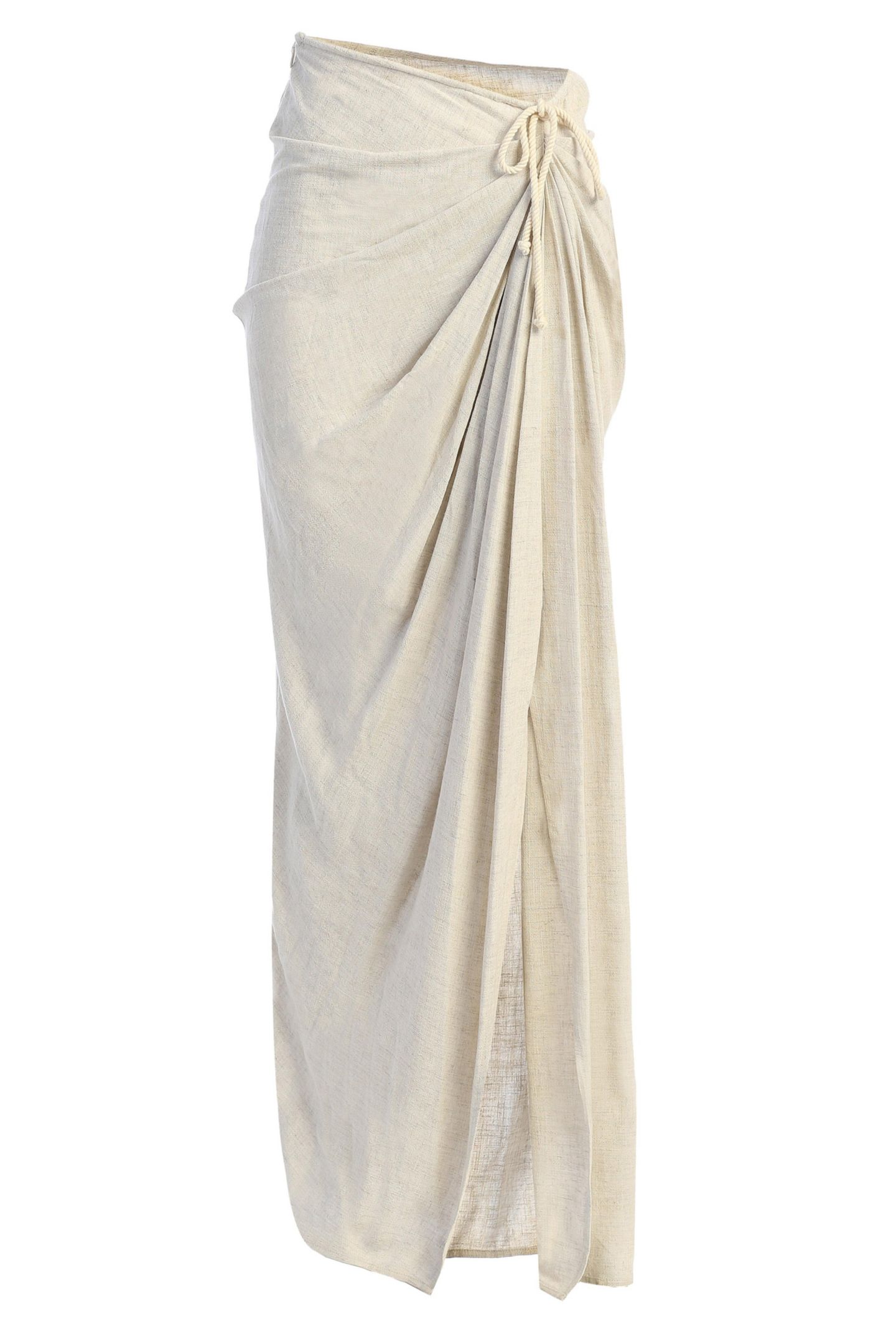 Женская юбка JLUXLABEL Noelia Linen Slit, цвет: Бежевый — фото 3