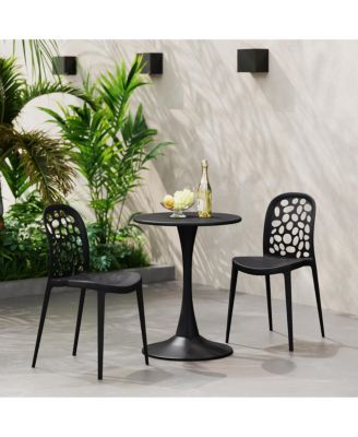 Outdoor Modern Stackable Patio Dining Chairs (Set of 2)