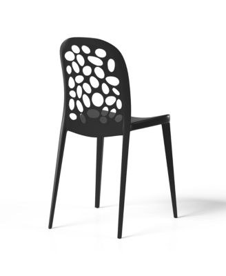 Outdoor Modern Stackable Patio Dining Chairs (Set of 2)