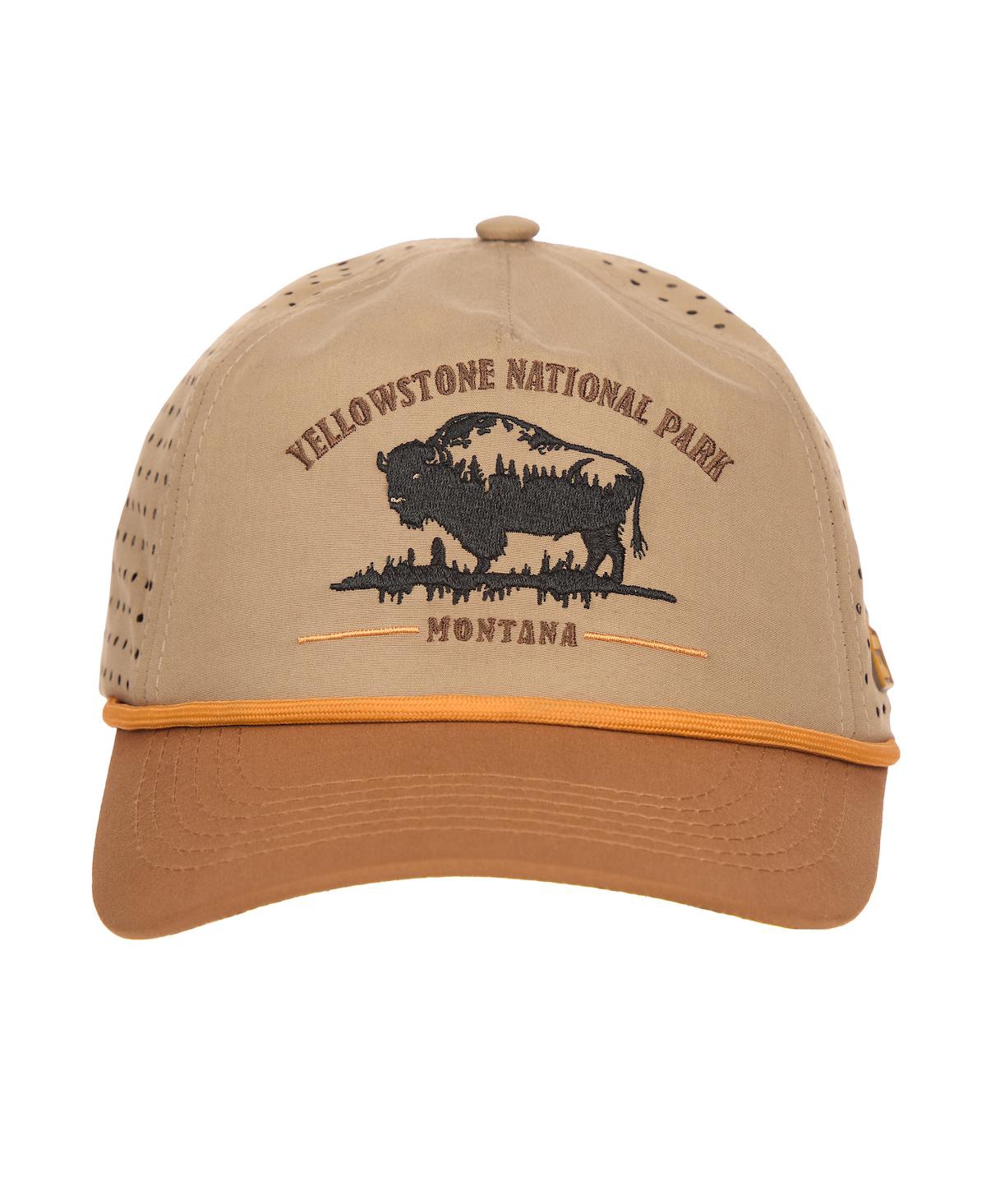 Men's Yellowstone National Park 5-Panel Brown and Tan Unstructured Hat - Yellowstone national park