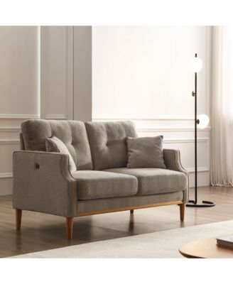 Living Space Sofa 2 Seater ,Loveseat With Waterproof Fabric Cream , USB Charge