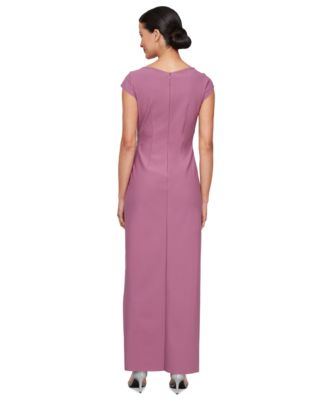 Alex Evenings Petite Pleated Side-Embellished Gown