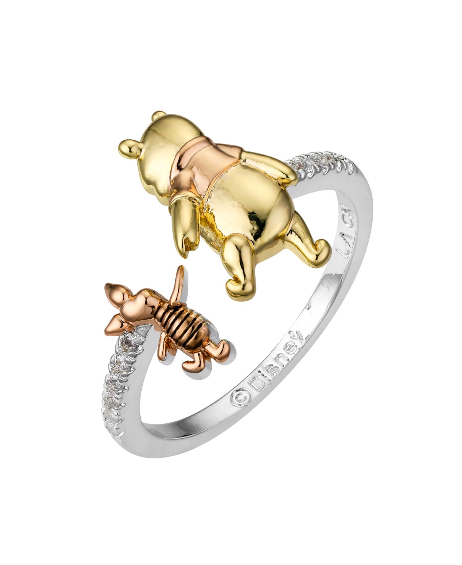 Winnie The Pooh Piglet Cubic Zirconia Bypass Ring
