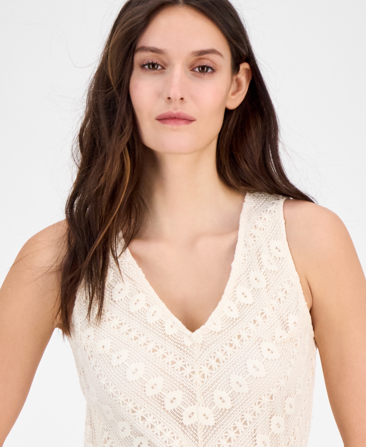 Anne Klein Women's Lace Belted Midi Dress