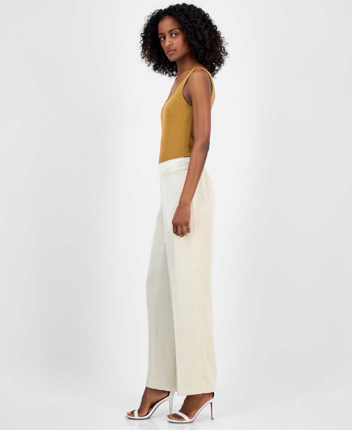 Shop Anne Klein Women's Pull-on High-rise Wide-leg Pants