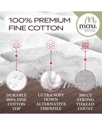Maxi 100% Cotton Breathable Down Alternative Mattress Pad - White