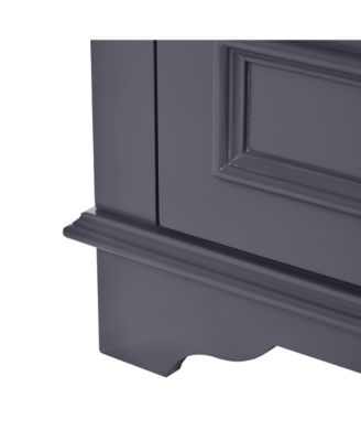 24" Freestanding Soft-Close Doors & Silver Handles – Modern Storage Bathroom Cabinet Vanity with Ceramic Sink