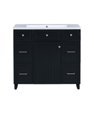 36" Vanity Set with Sink Black Shaker, Soft Close