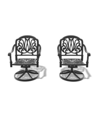 Streamdale Cast Aluminum Patio Swivel Chair 2PCS With Black Frame and Cushions In Random Colors