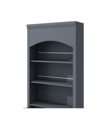 83" Tall Set of 2 Faux Marble Top Kitchen Pantry Cabinets