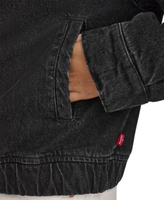 Women's Western Zip-Front Denim Bomber Jacket