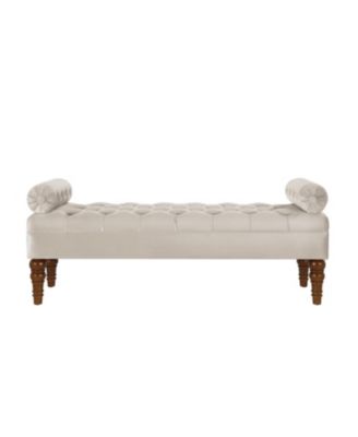 Velvet Upholstered Bench for Bedroom and Entryway