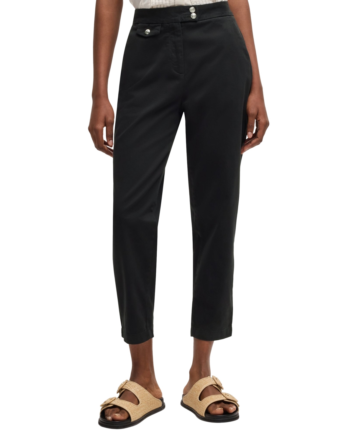 Hugo Boss Tiluna Slim Fit Pants In Black