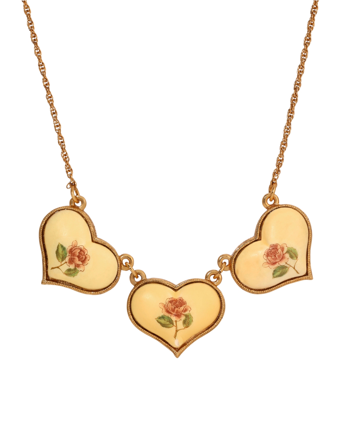 Enamel Multi Heart Collar Necklace - Multi